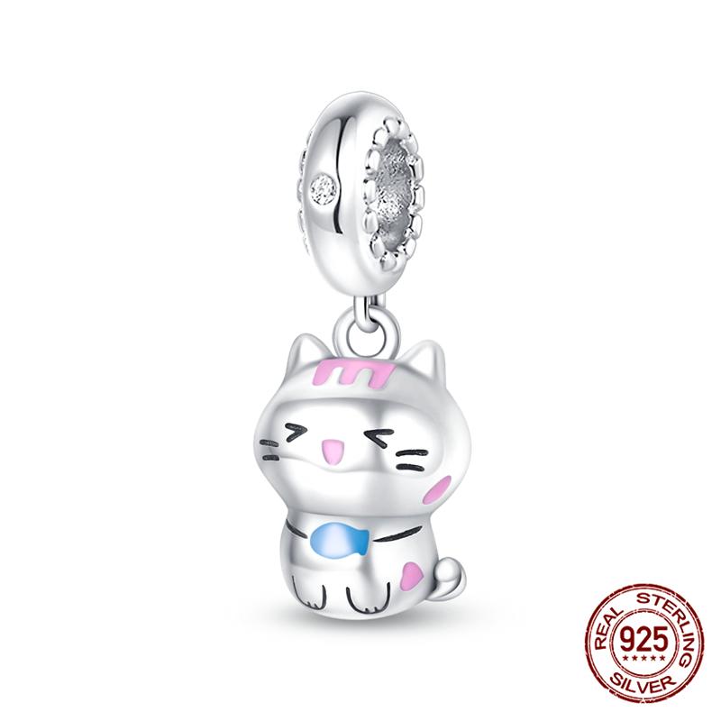 Fit Charms Fororiginal Bracelets And 3Mm Bracelets Cat Pendant Under The Mooncopper Jewelry Making For Women Gift