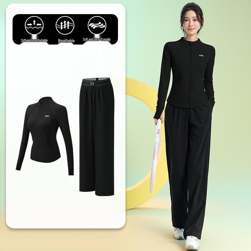 Women's Quick-Dry Long Sleeve Fitness Set for Badminton, Running, and Outdoor Sports - Autumn/Winter Collection