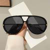 Y2k Fashion Oversized Sunglasses Luxury Double Beam Toad Frame Vintage Women Outdoor Sun Glasses