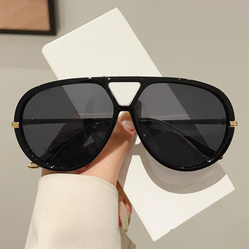 Y2k Fashion Oversized Sunglasses Luxury Double Beam Toad Frame Vintage Women Outdoor Sun Glasses