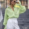 Fashion Loose Solid Color Women's Blouse 2026 Elegant Lapel Long Sleeve Office Lady Shirts Casual Classic Top Spring Female Clothing