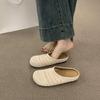 French Niche Hand-woven Hollow Breathable Bag Head Half Slippers Women's Summer Wear Roman Style Thick-soled Muller Shoes