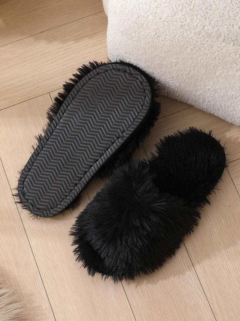 Women's 2024 Fuzzy Open-Toe Slippers – Spring & Autumn Candy Colors