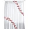 Baseball Sports Red White Window Treatment Tulle Modern Sheer Curtains for Kitchen Living Room the Bedroom Curtains Decoration