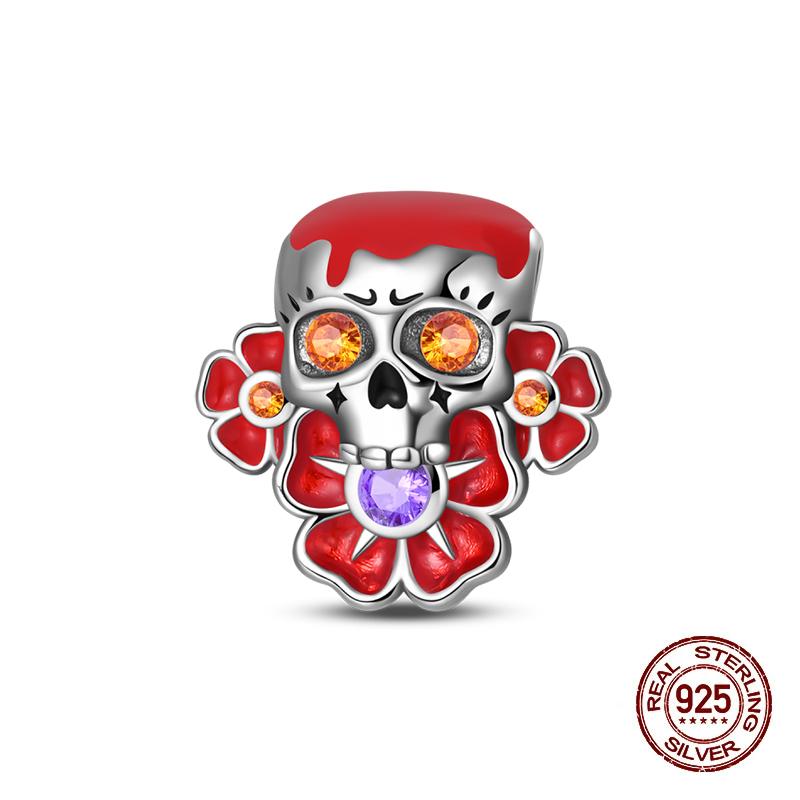 2025 Halloween Party Charms 925 Sterlingsølv Selvlysende Gresskar Spøkelse Flaggermus Perle Hengende Armbånd Halskjede DIY Smykker Festgave