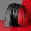 Mei Mary [first layer cowhide] men's stylish belt, festive black and red single belt, waist belt, belt without buckle