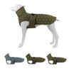 Thick Warm Dog Winter Coat Vest Outdoor Use Fleece Lined Pet Jacket In Grey Olive Green With Orange Trim