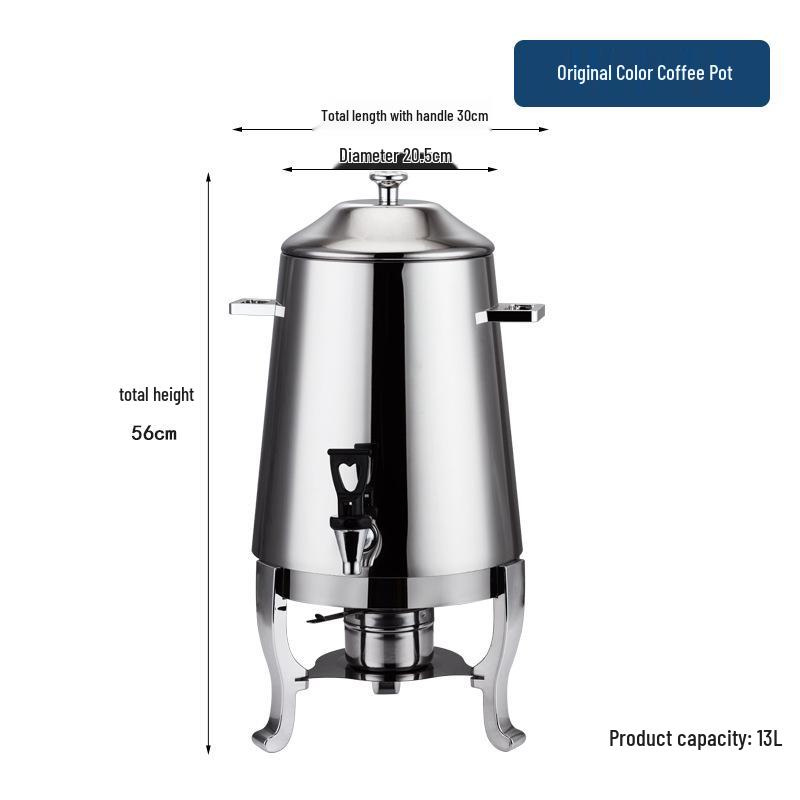 

Electric Stainless Steel Beverage Dispenser with Spigot - 13L Capacity for Coffee, Juice, or Milk