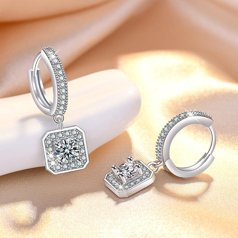 925 Sterling Silver Earrings buckle Heart For Women Exquisite Student Girlfriend Jewelry Accessories Wedding Fashion Gift