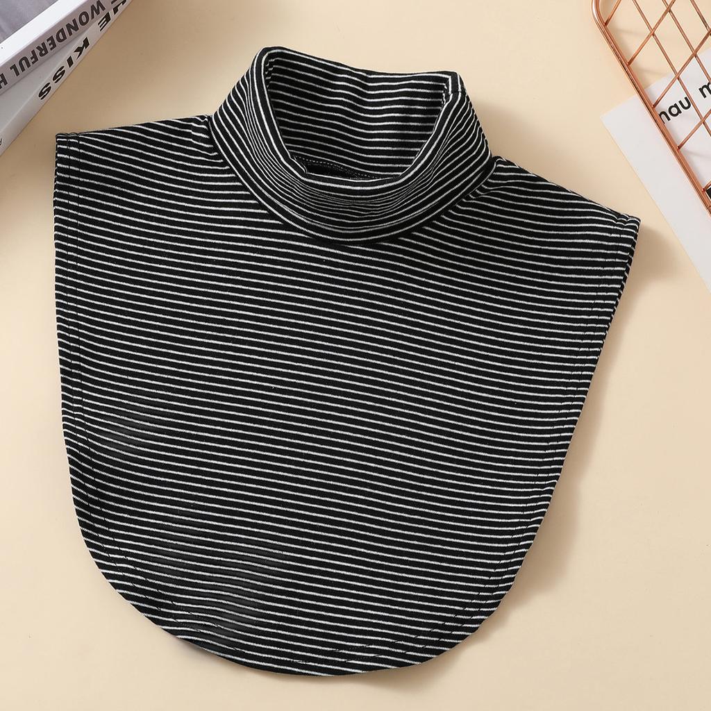 Knitted High Neck Fake Collar Women's Fashionable and Versatile Warm Neck Protection Scarf Elastic Jersey Turtleneck