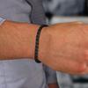 Vnox Pulseras de Cadena de Eslabones de Serpiente Punk para Hombres, Pulsera de Cadena Retorcida de Acero Inoxidable Color Negro Plata Brillante, Joyería Cómoda para Llevar
