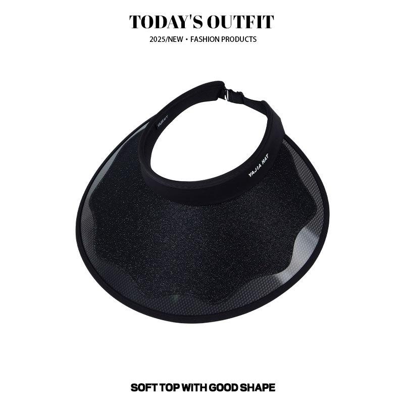 New Vinyl Empty Top Hat Vacation Travel Large Brim Sun Protection Ultraviolet Outdoor Sky Top Sun Hat