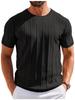 Nuova T-shirt Estiva a Maniche Corte a Righe Verticali in Maglia da Uomo Europea e Americana