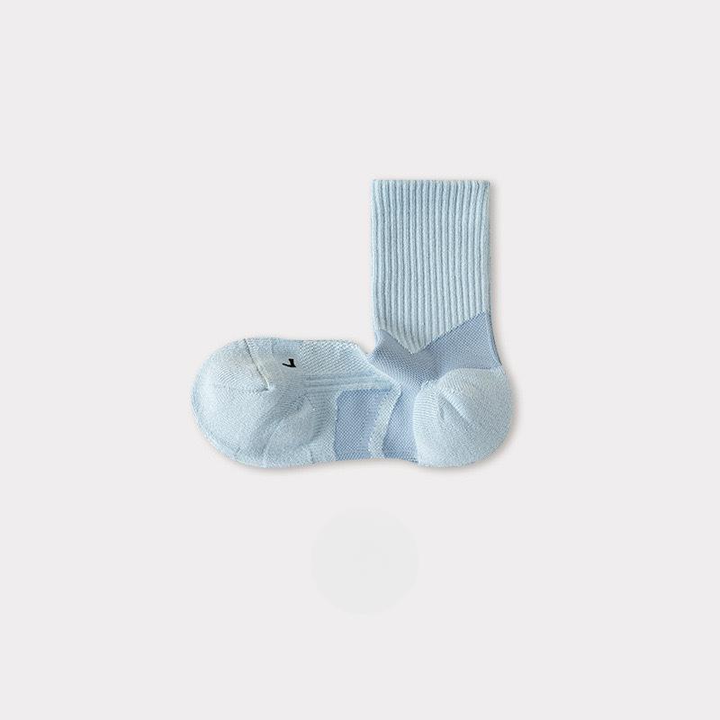 Combed Cotton Sports Socks, Women's Towel Bottom Sweat-absorbing Mid-calf Socks, Tennis Anti-slip Socks, Running Fitness Basketball Pure Cotton Socks