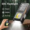 1/2Pcs Mini COB LED Flashlight Rechargeable Powerful Work Light with Clip Magnet Waterproof Camping Walking Pocket Lamp Portable Lights