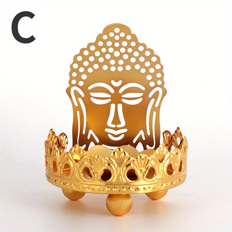 

Ретро Полый Резной Подсвечник для Чайной Свечи Будда Подставка для Лампы с Топленым Маслом Свет Настольное Украшение Орнаменты Буддийские Принадлежности C