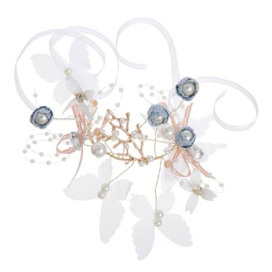 Bracelet extensible en forme de papillon pour demoiselle d'honneur, fleur artificielle, Corsage