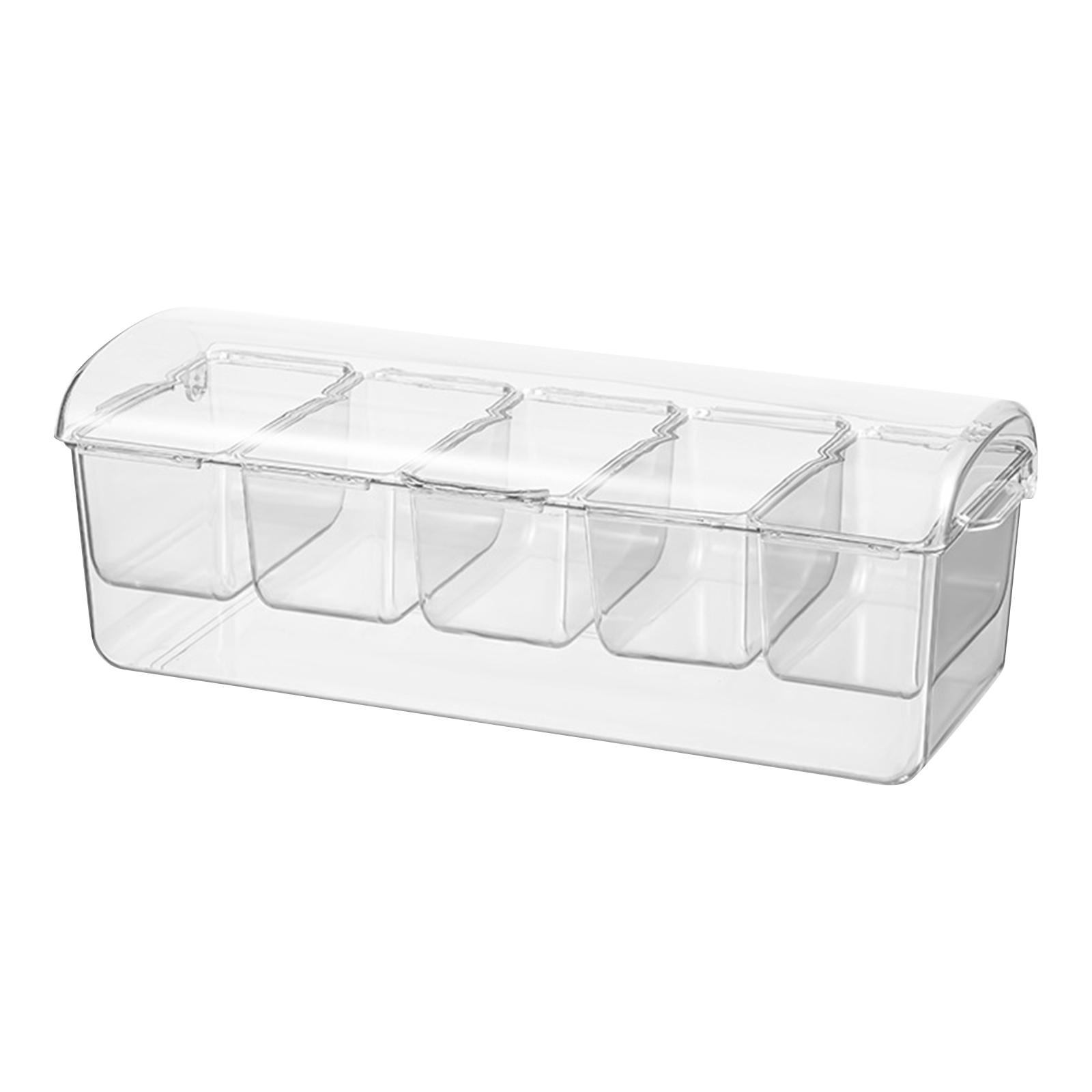 

Plastic Refrigerator Storage Box with Five Compartments for Food Organization and Preservation Suitable for Outdoor Picnic and Home Use One Size