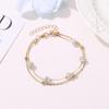 Double-Layer Shambhala Crystal Anklet: Women's Multi-Layer Alloy Beach Foot Jewelry