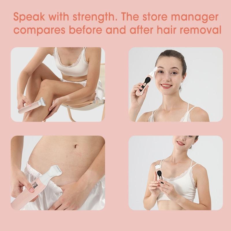 Portable Women Hair Remover Set Plastic Eyebrow and Nose Trimmer USB Rechargeable ABS Texture Suitable for Own Care