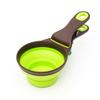 Silicone Pet Food Bowl - Foldable Cat Food Spoon, Food Shovel, Long Handle Dog Food Spoon with Clip Closure and Measuring Spoon
