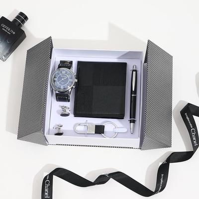 Men's Cross-Border Gift Set: Watch, Leather Belt & Wallet for Christmas or Valentine's Day
