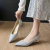 New, Luxury Rhinestone High Heel Wedding Premium Bridesmaids Wedding Dress Bridal Wedding Shoes Single Shoes Not Tired