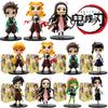 1-8pcs Demon Slayer Tanjiro Kamado Nezuko Anime Cartoon Figure Creative Personalized Statue Model Ornament Surprise Gift Box