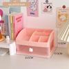 Girly Heart Plastic Desktop Drawer: Dustproof Storage for Stationery & Cosmetics