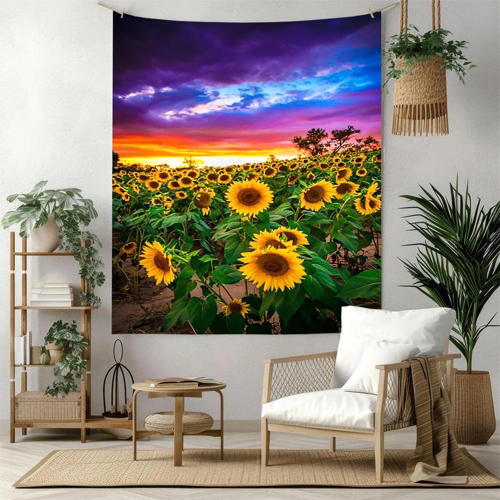 Sunflower Wall Decor Tapestry Art For Pet Memorial Birthdaywedding Party Backdrop Family Gift