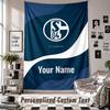 Wall Hanging Tapestry With Custom Name & Text, Schalke 04 FC Decorative Tapestry For Bedroom