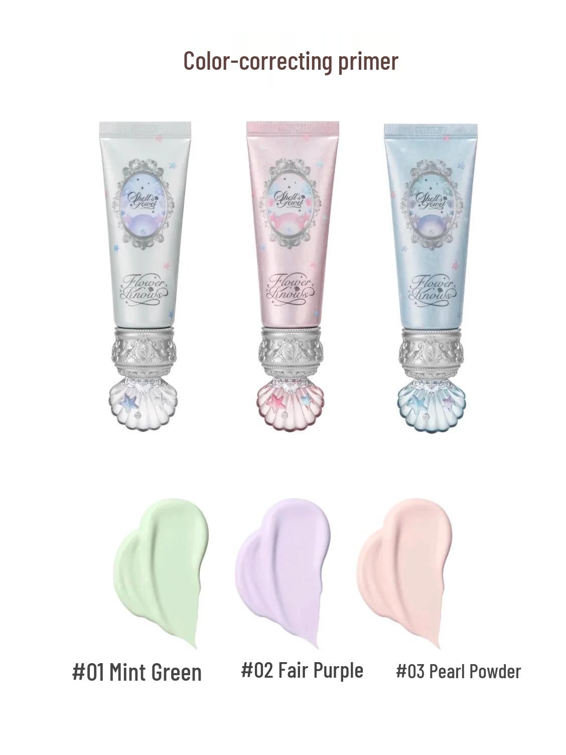 

Flower Knows Жемчужные сатиновые румяна, Блеск для губ, Тени для век, Хайлайтер, Карандаш для области под глазами, Парфюм, Эмульсия для коррекции цвета.