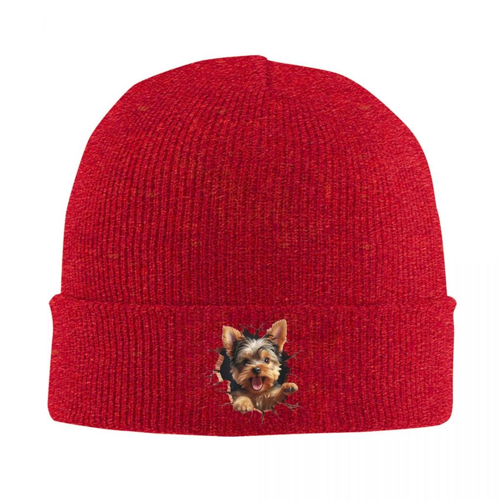 Breaking Through Cute Dog Warm Knitted Cap Winter Knit Bonnet Hat Skullies Beanies Hip Hop Caps for Unisex
