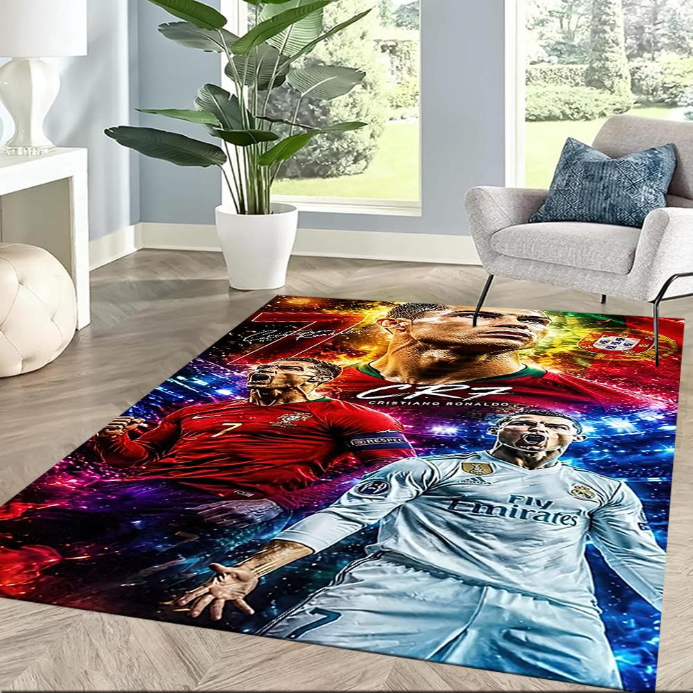 Cristiano Ronaldo Area Rug Suitable For Game Room Hallway Playrooms Bedrooms Antislip Carpet Anime Office Decor Birthdaychristmas Gift