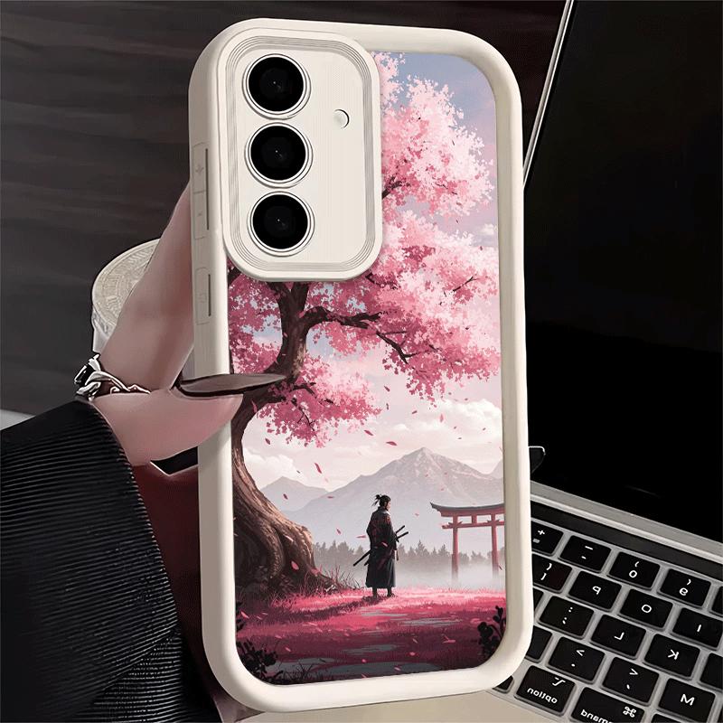Phone Case for Samsung Galaxy A17 A16 A15 A14 A13 Dreamy Night Cherry Blossom Tree A56 A36 A26 A55 A35 A25 A54 A34 A24 A53 A33 A