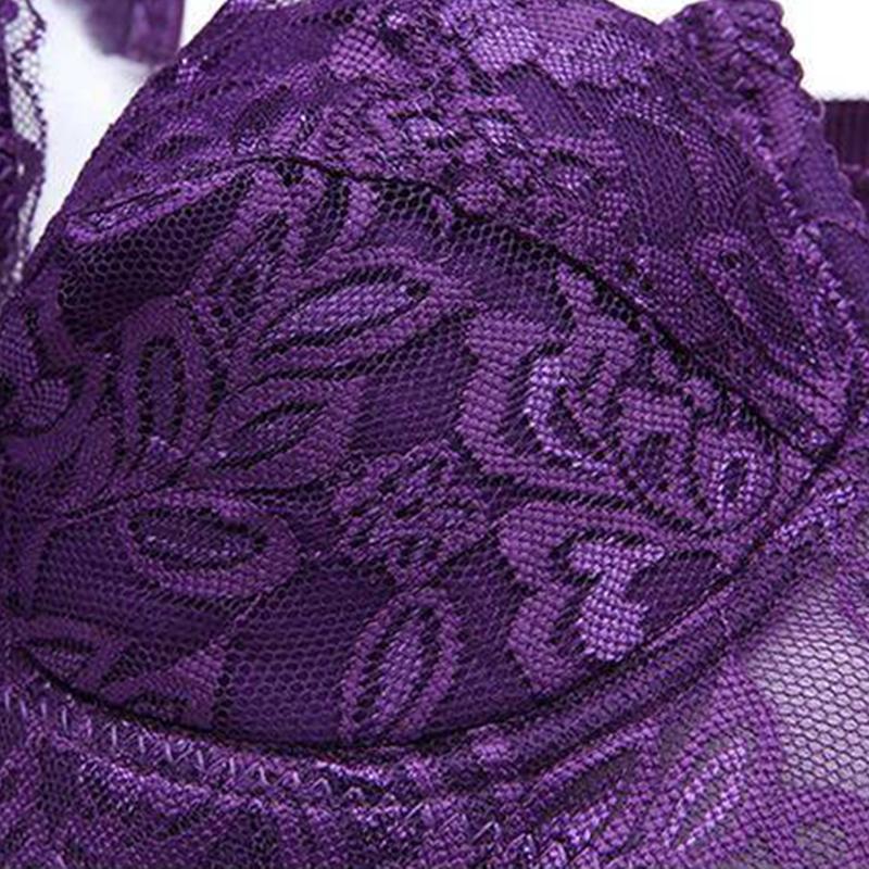 Large Size Ultra-thin Underwear Women's Bra Sexy Lace Beauty On The Back Full Cup Bra