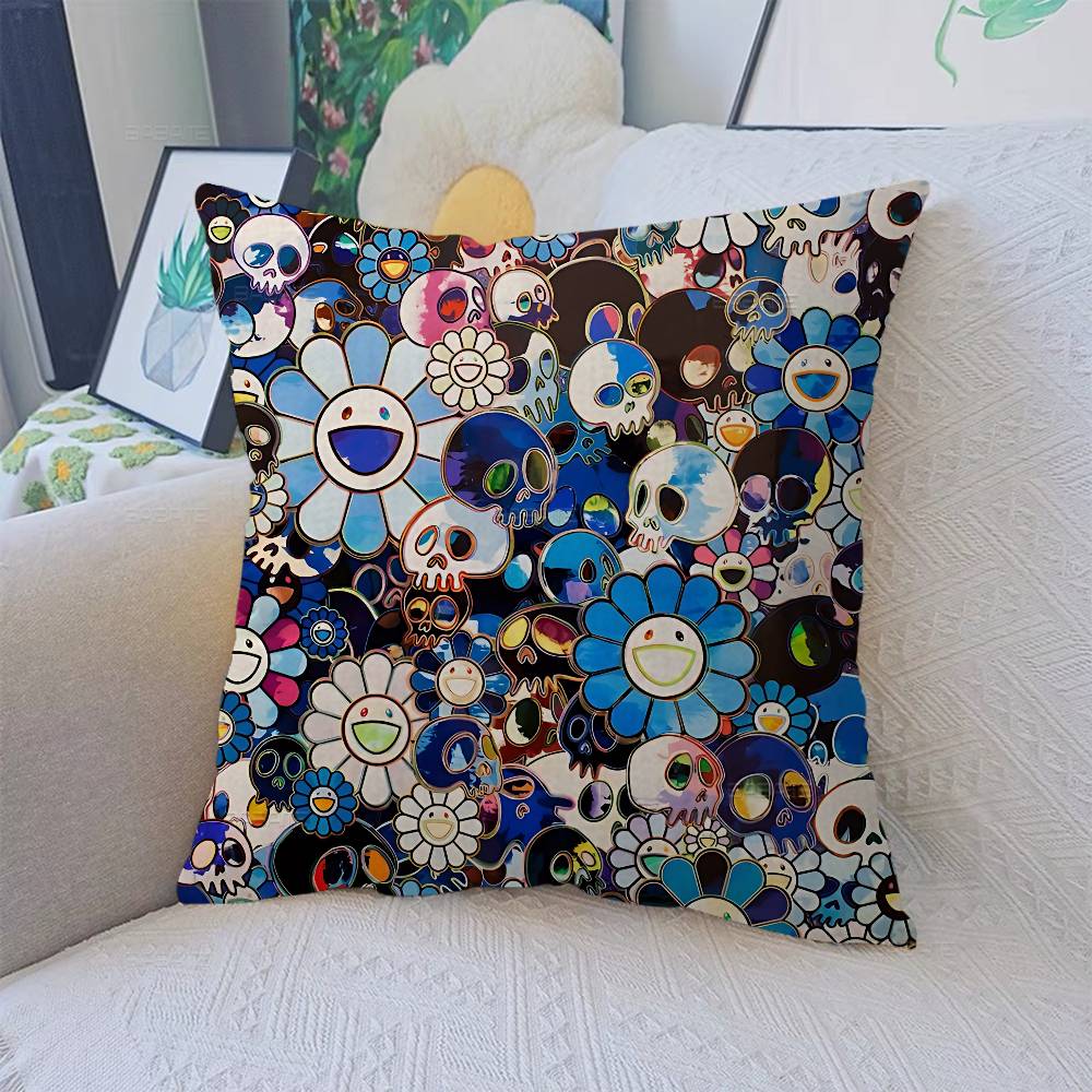 Art T-Takashi M-Murakamis Pillow Anime Pillow Sofa Bed Head Pillow Cover Cushion Cover 45x45 cm Fashion