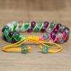 Pulsera trenzada de ágata arcoíris de doble capa – Cordón colorido, Joyería Boho, Regalo de energía de alegría para hombres y mujeres