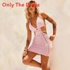 Sexy Spaghetti Strap Dress With Cross Ties For Summer Casual Wear