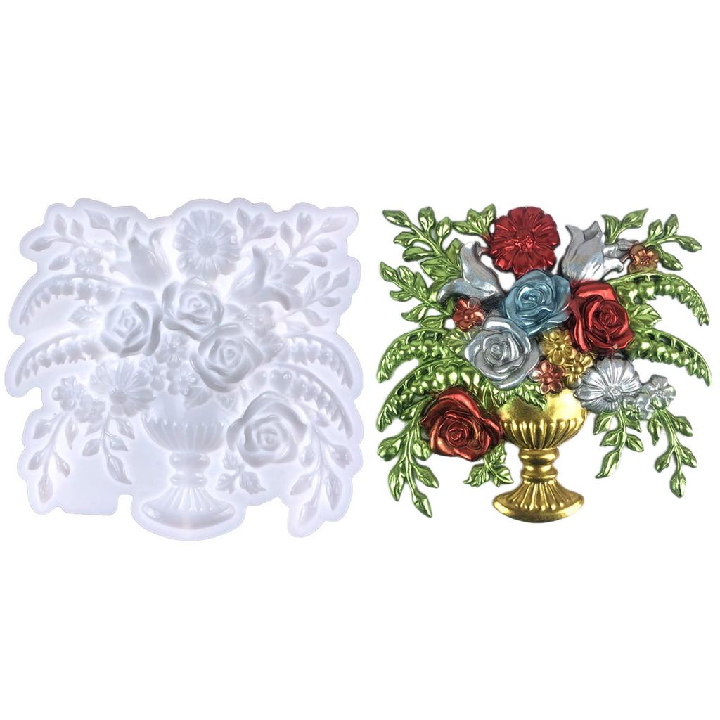 Rose Flowerpot Silicone Mold Scented Candle Mold DIY Table Ornament Tool Plasters Craft Making Supplies Easy To Clean