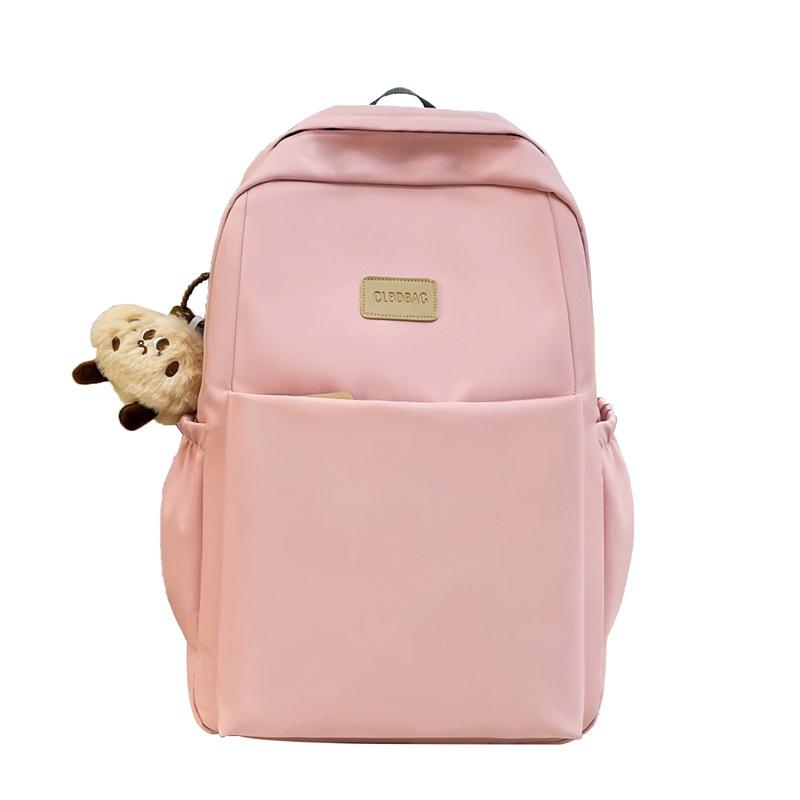 Women Solid Color Backpack Large Capacity Student Schoolbag Computer Backpack