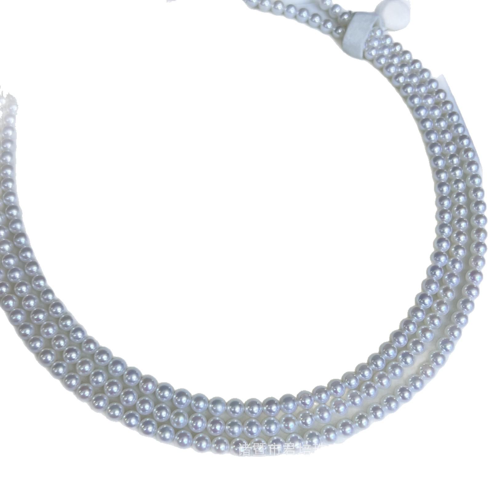 5-6mm Freshwater Pearls Round Beads Necklace DIY Kit - Near Flawless Semi-Finished 5-6mm белый