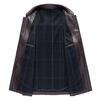 Men's Casual Sheepskin Leather Jacket: Turn-Down Collar, Ideal for Spring/Autumn, Perfect for Middle-Aged and Elderly.