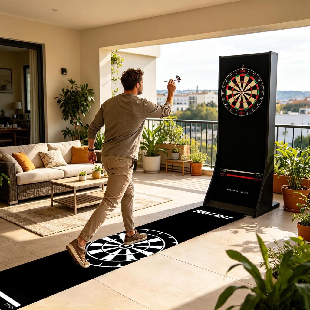 Dart Rug Non-Slip with Throw Line Portable Protective Dart Mat for Game Room Recreation Center Sports Club Office Basement