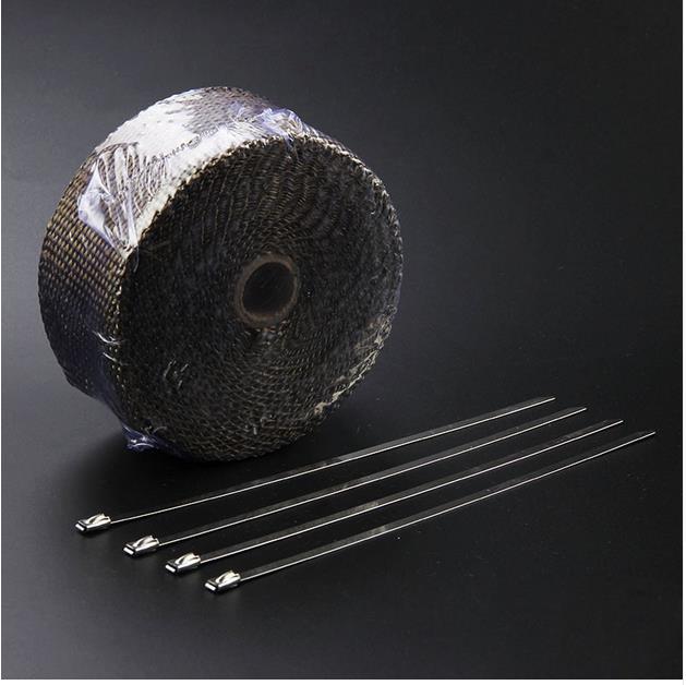 5M Auspuffrohr Krümmer Hitzeschutzband Hitzebeständig Downpipe 4 Edelstahlbinder Motorrad Auspuffzubehör