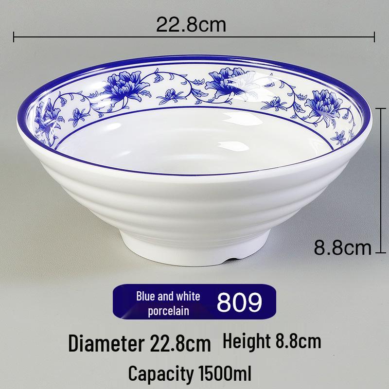 Melamine Ramen Bowl: Porcelain-Like, Large Mala Tang Soup & Noodles Bowl for Wontons & Luosifen