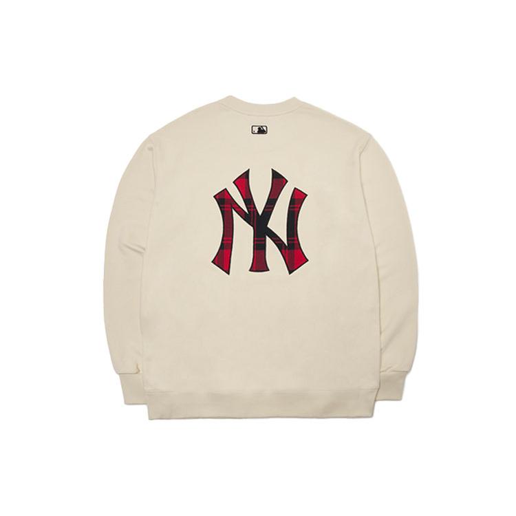 MLB Sweatshirts Unisex Cream Crew Neck Moderate Regular 3AMTC0114-50CRS XS
