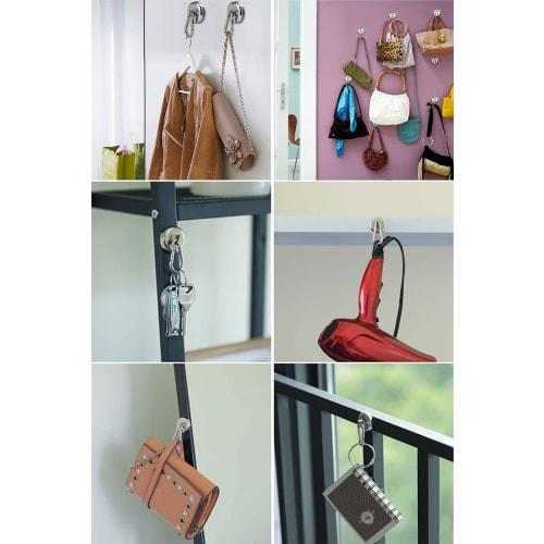 Harukita Magnetic Hooks, Carabiner, Mountaineering Hook Magnet, Metal Neodymium Magnet, Kitchen, Outdoor, Camping, Wall Mounting, 25mm Diameter, Silve