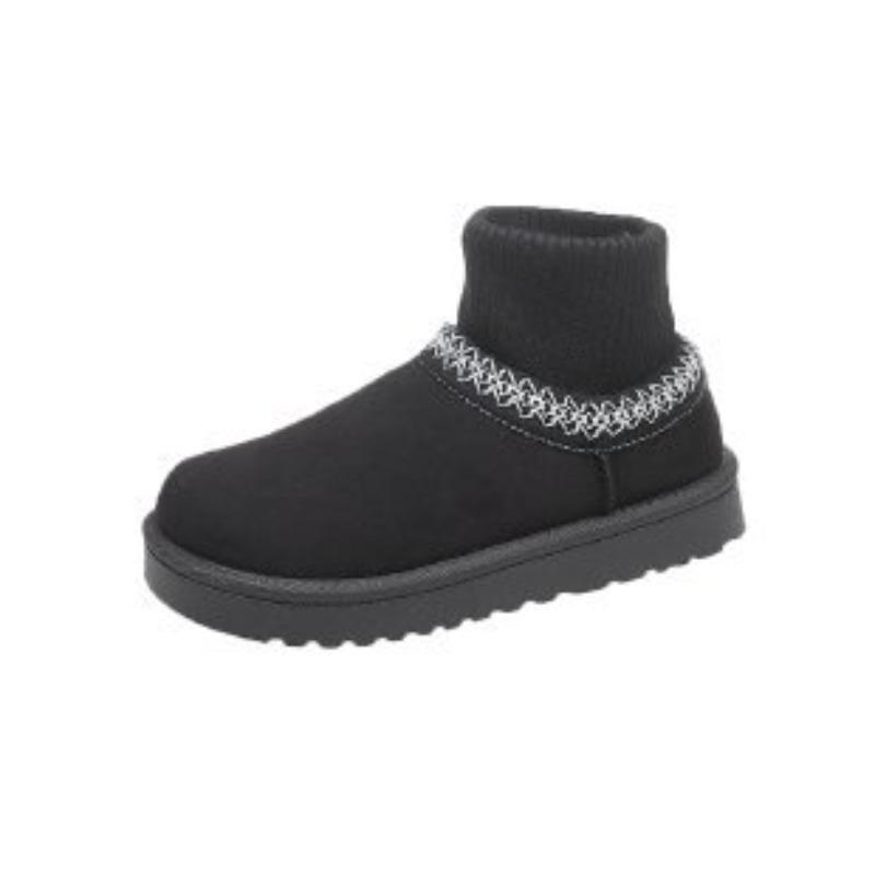 New Thick-soled Knitted Warm Snow Boots and Women's Fleece Thickened Shoes