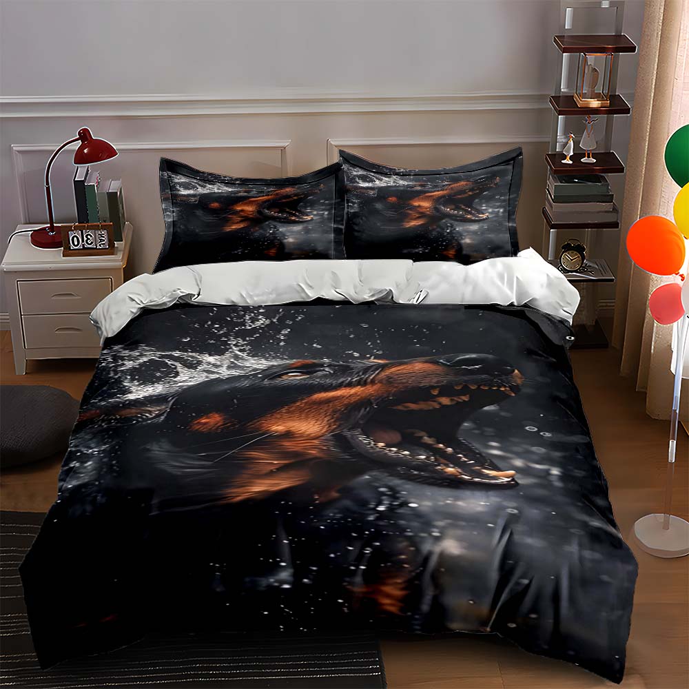 

Snarling dog splash. Bedding Duvet cover sets Duvet covers Pillowcases gifts (1 * Duvet Cover 2 * Pillowcases, without duvet insert) 135x200cm